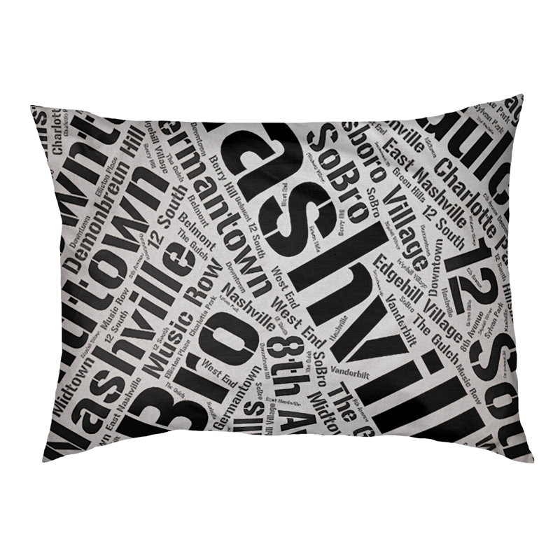 Coussin de chien « districts », Noir, Grand (l 40 po x P 30 po x H 14 po), Nashville