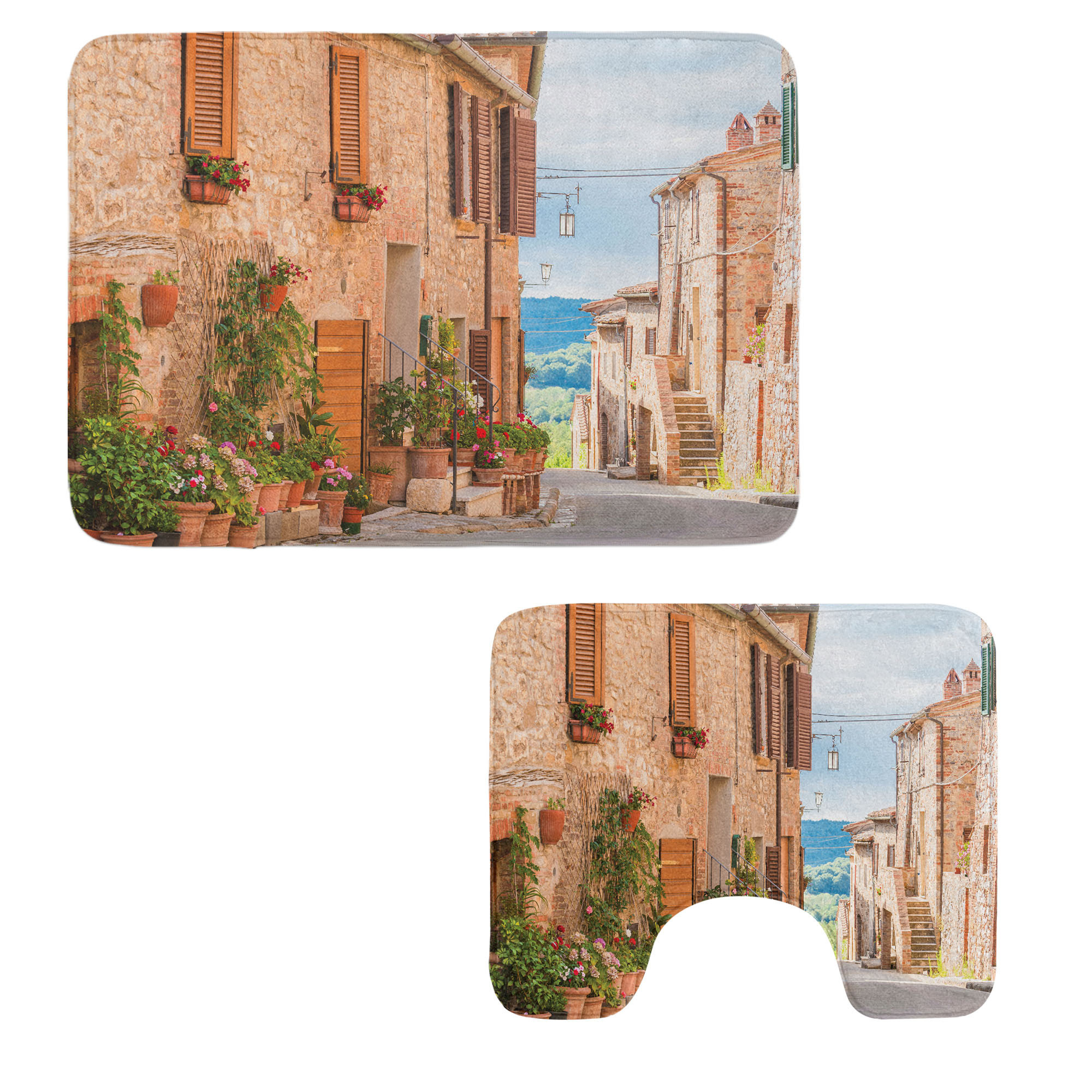 Fleur De Lis Living Rustic Bathroom Rug Set 2 Pieces Rectangle ...