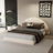 Queen Upholstered Arched Bouclé Bed with Side Table, Beige
