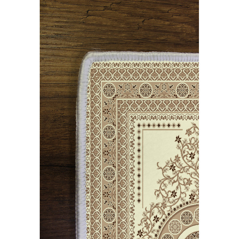 Tapis crème écologique de 23,6 po x 39,4 po | 100% polyester, 650 g / m², hauteur des poils de 0,16 po | Pois antibactérien, lavable à la machine et antidérapant en PVC | Parfait pour la décoration intérieure et le confort