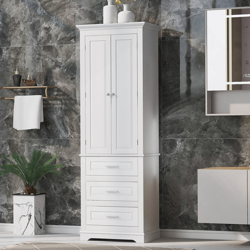 Grande armoire de rangement avec trois tiroirs pour la salle de bain / bureau