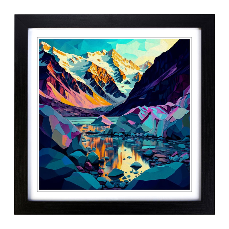 Glacier Fauvism 1 Piece Single Picture Frame Wall Art, Black