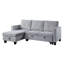 Canapé-lit modulaire réversible en velours gris clair de 82,5 po avec méridienne de rangement-932196801