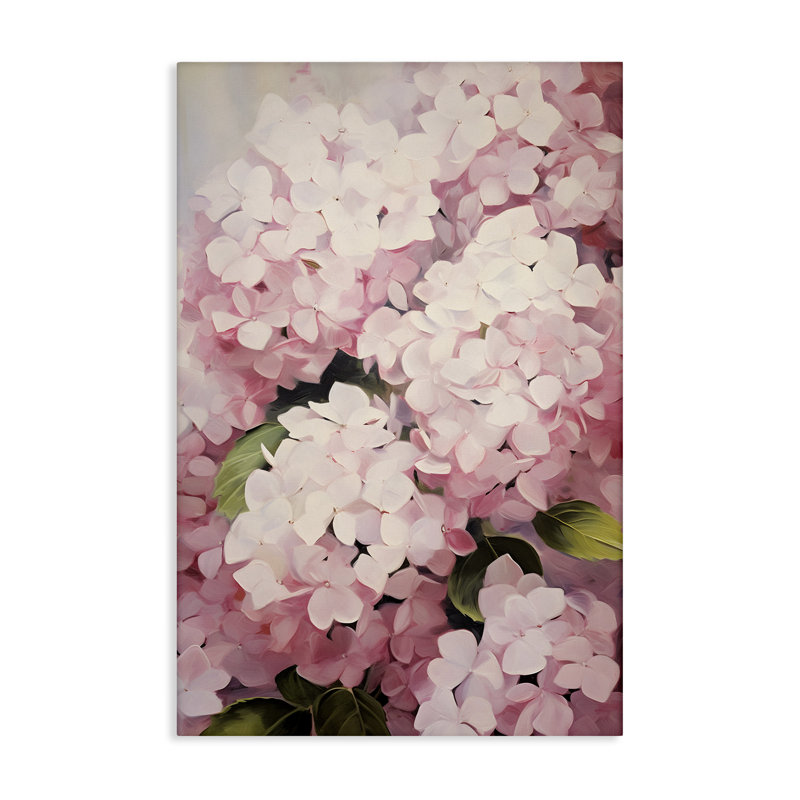 Art sur toile Blush Pink Hydrangeas par Petals Prints Design, H 24 po x l 16 po