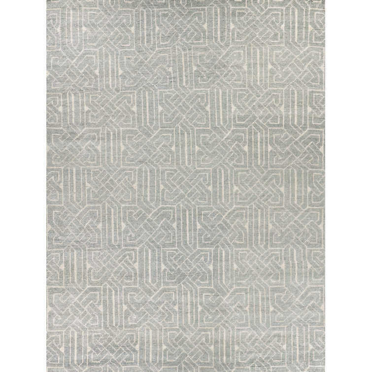 Prague Geometric Area Rug in Aqua