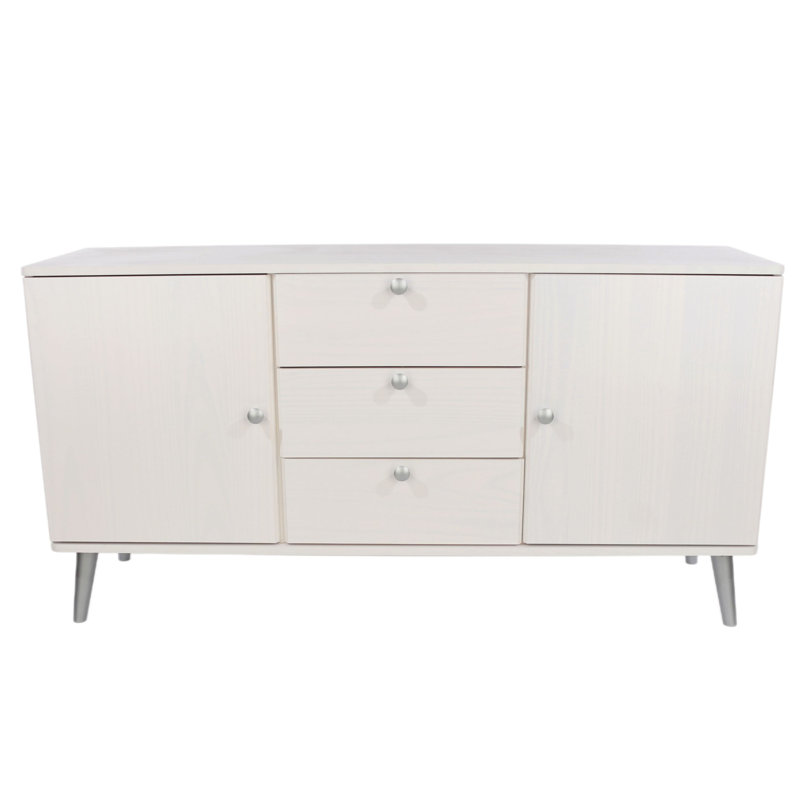 Dareen Medium Sideboard, 3 drawers, 2 door, White Wax finish