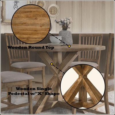Table de salle à manger en chêne vieilli