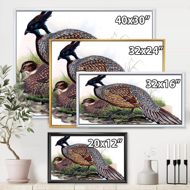 Rétro animaux de campagne rétro - peinture sur toile, H 30 po x l 40 po x 1,5 po, Cadre flottant doré