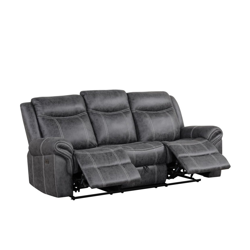 Canapé en microfibre gris foncé Power Motion