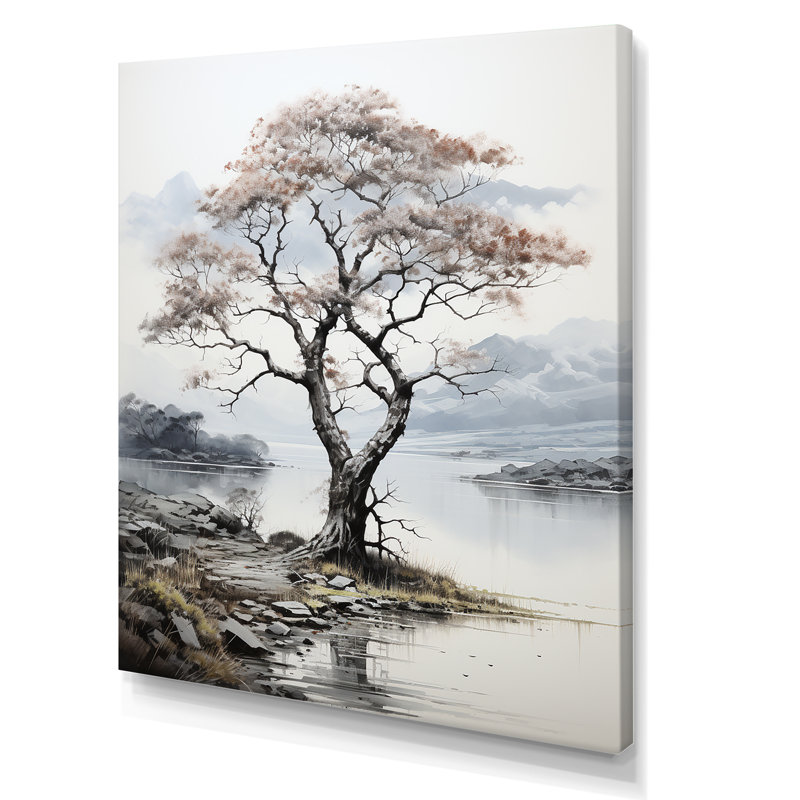 «Grey Tree Monicoluchs Whispers Landscape I», reproduction d'art sur toile florale, H 44 po x l 34 po x P 1,5 po