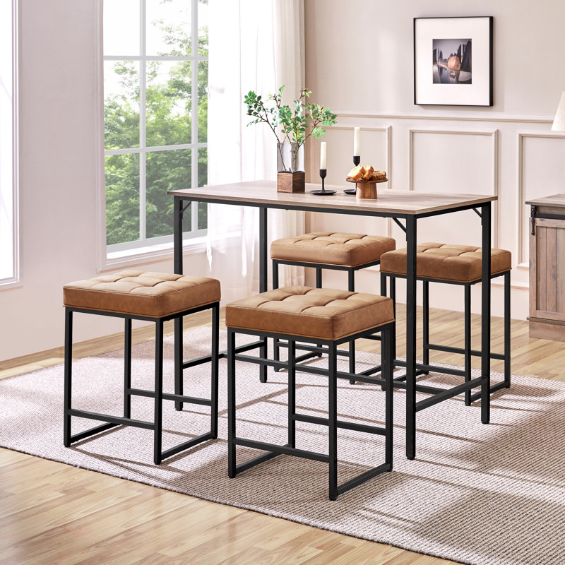 Tabourets Kloud, Brun, Tabouret de comptoir (siège d'une hauteur de 24 p