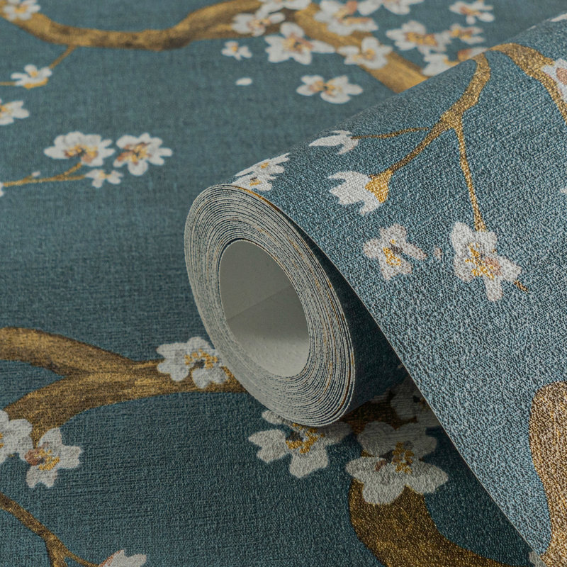 Galerie Horizon Cherry Blossom Wallpaper, Blue