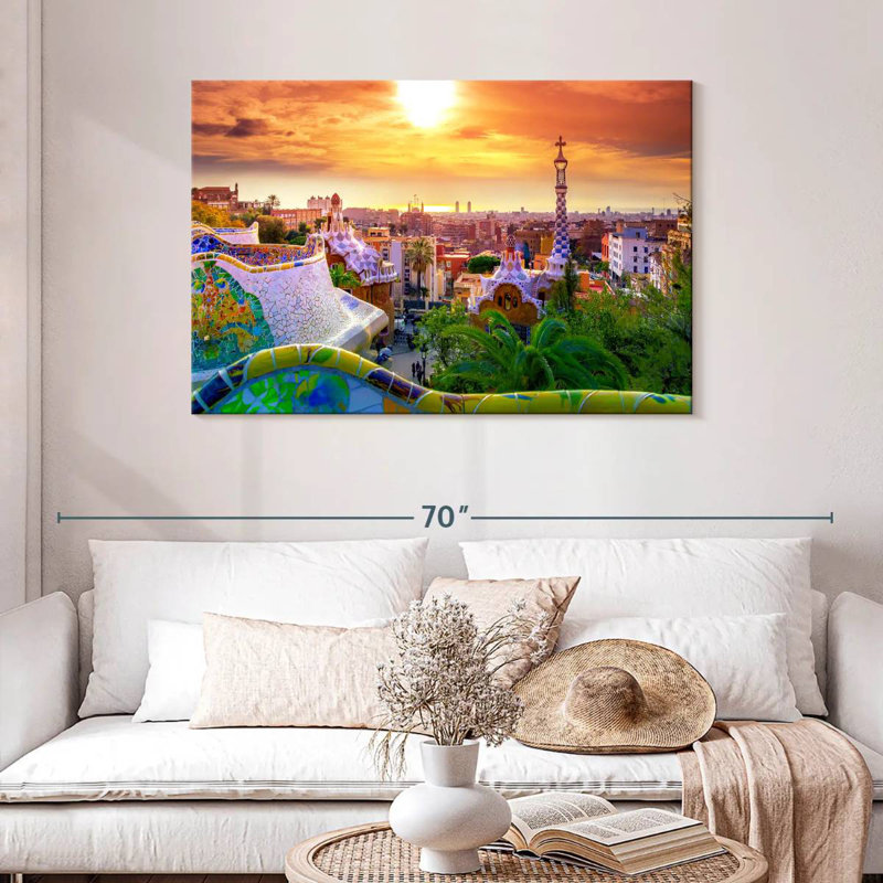 Sireci Barcelona depuis le parc Guell, H 30 po x l 45 po