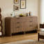 Commode 6 tiroirs avec panneau ondulé cannelé