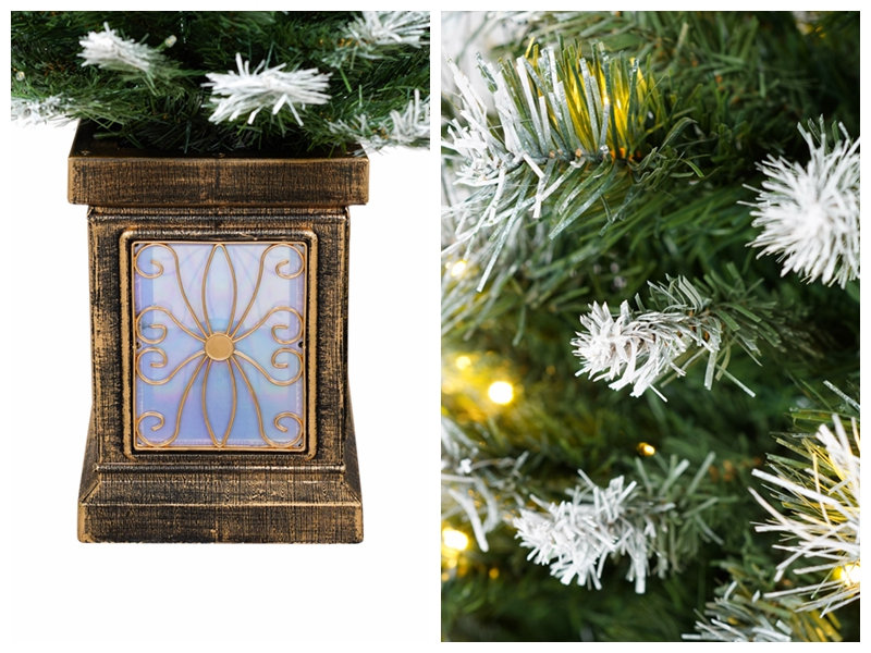 Ensemble de décorations de Noël pour entrée (3 pièces) | Couronne pré-illuminée et 2 sapins d'entrée avec lumières DEL, faciles à assembler