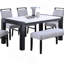 Table de salle à manger élégante en faux marbre 1pc avec pieds gris anthracite-324249102-324249103