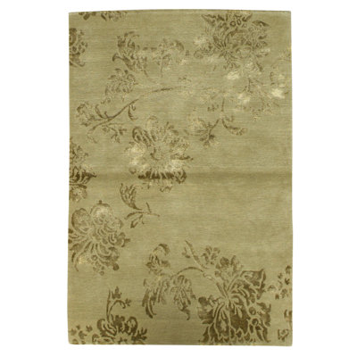 Hand Knotted Area Rug in Sage Green