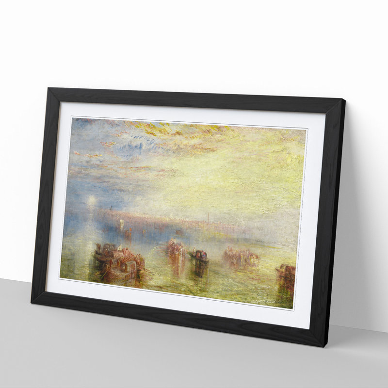 Approach to Venice by Joseph Mallord William Turner - Picture Frame Painting, Black Framed, 48cm H x 65cm W x 2cm D
