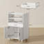 HOMCOM Kitchen Trolley with Wheels, Modern Mobile, 59 x 40 x 92 cm, White