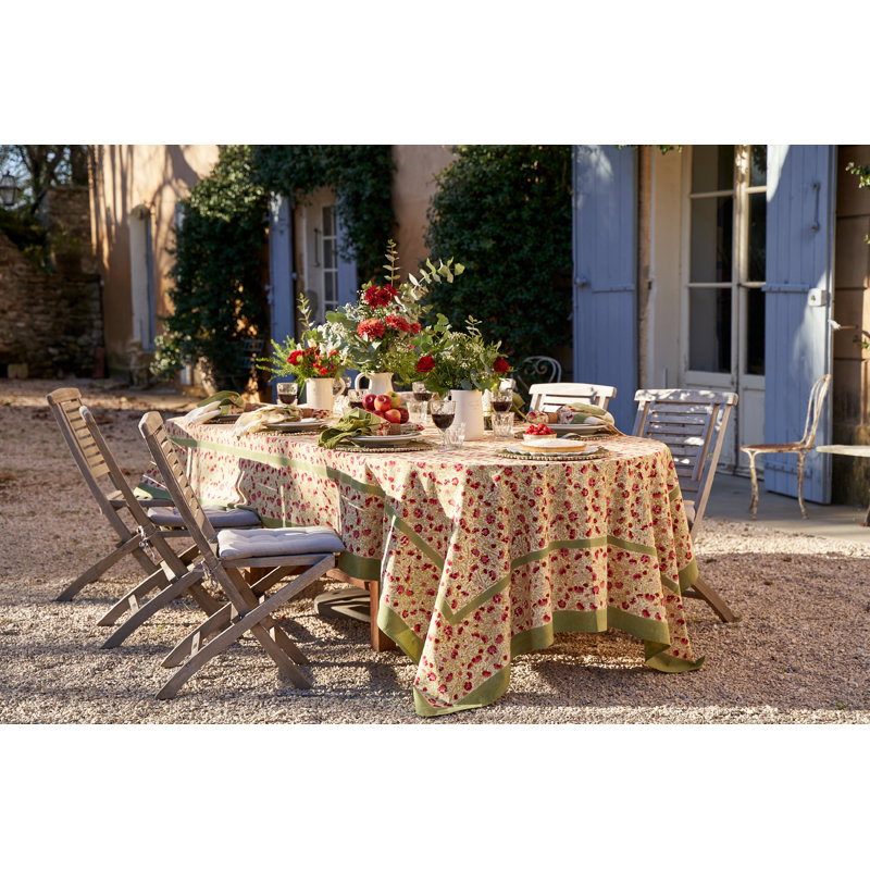 Durkee Rectangular Tablecloth, 86" x 59", Red/Green