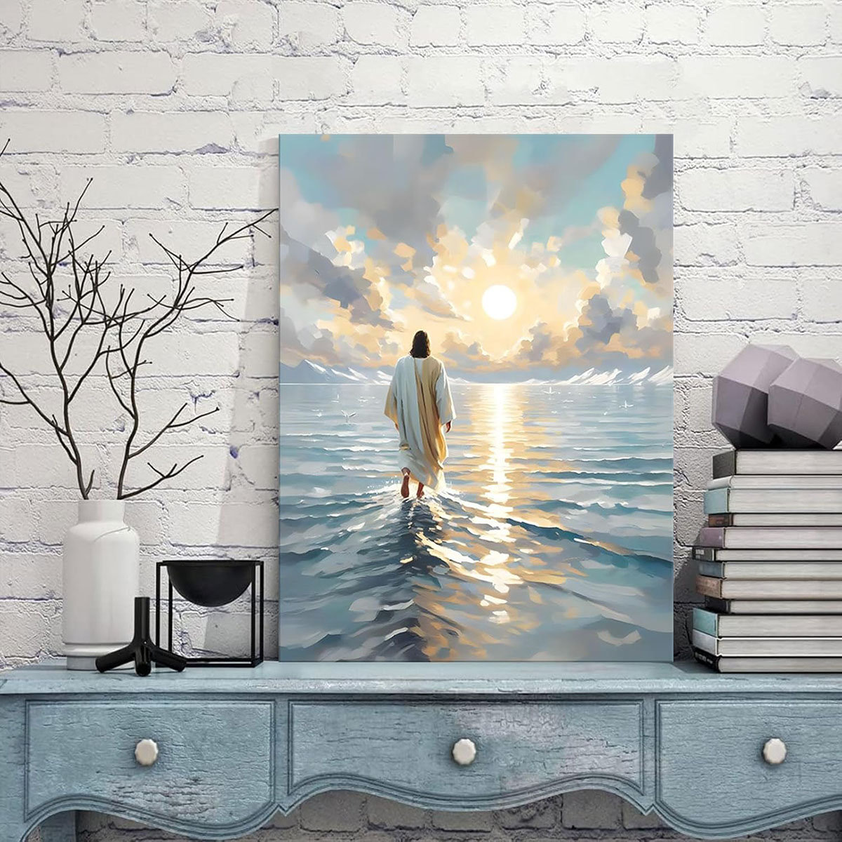 Marlow Home Co. Jesus Walking On Water Canvas Wall Art Christian God ...
