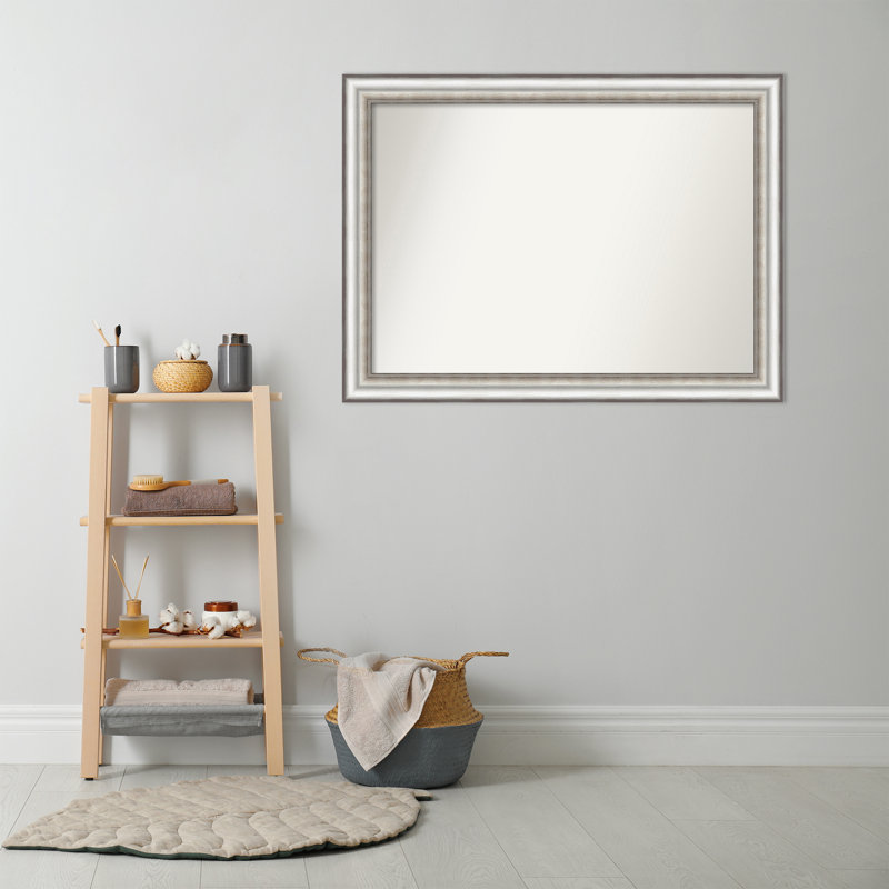 Salon Silver 23.25 in. x 29.25 in. Bathroom Vanity Non-Beveled Wall Mirror, 32" x 43"