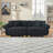 " modern 3-seater flannelette sofa | spring-wrapped cushions | stylish metal feet | 4 throw pillows | living room & bedroom-1476217123