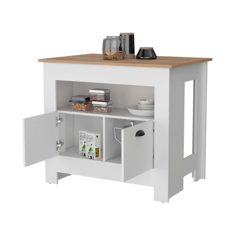 Élégant îlot de cuisine à 2 portes avec rangement spacieux et fabrication durable, parfait pour les cuisines modernes et l'organisation efficace.