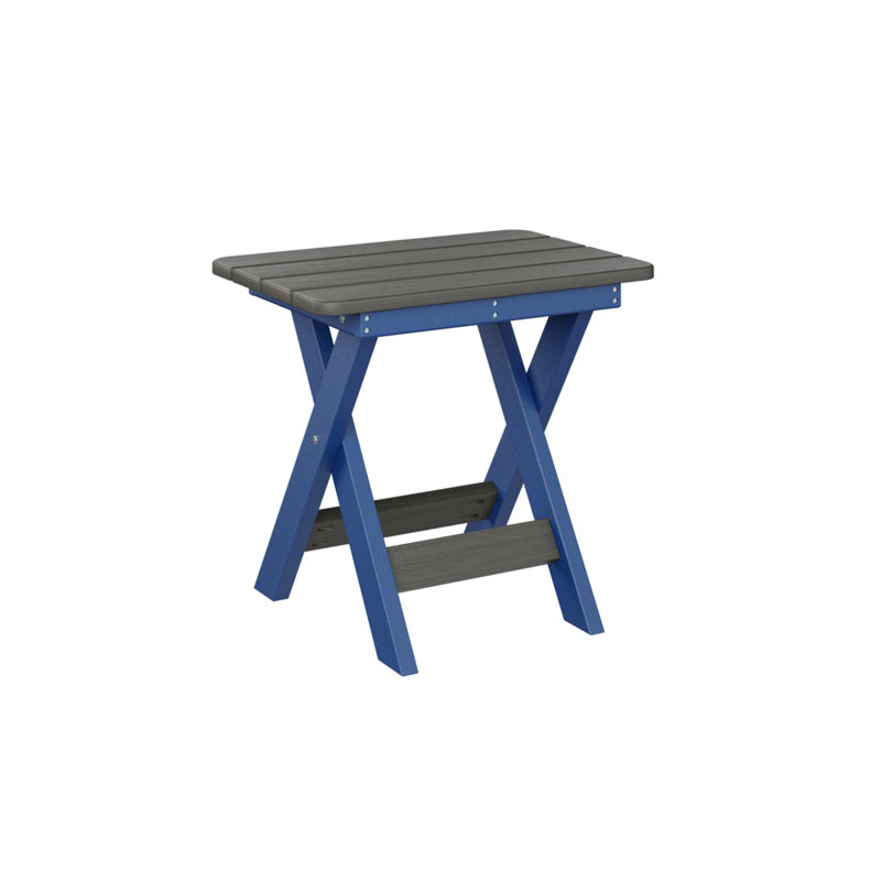 Berlin Gardens Folding End Table, Pacific Blue, Coastal Gray