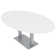 6 Person Oval Shaped Conference Table with Double Base