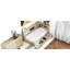 Lit de jour simple avec deux tiroirs de rangement, armoires de rangement et ports USB-428444870