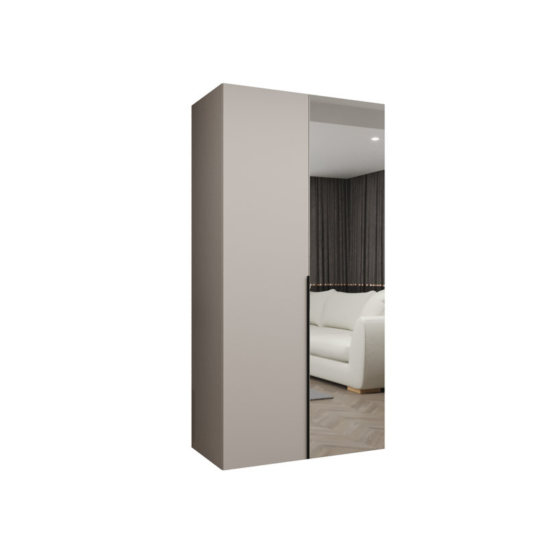 Manufactured Wood Wardrobe, Cashmere/Black