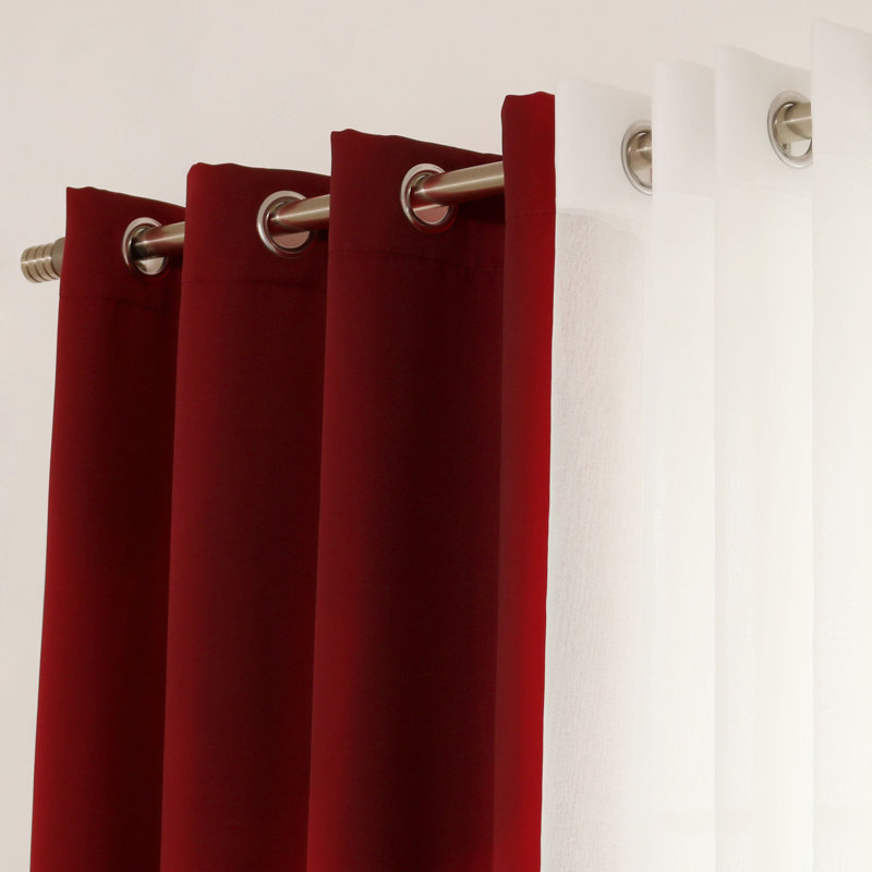 Paire de rideaux transparents avec œillets Granados, Bourgogne