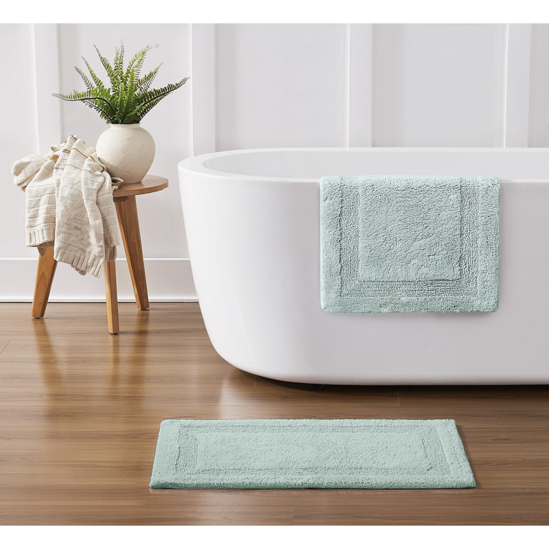 Ensemble de 2 tapis de bain gris (20 x 32) Papastamelos, Ensemble de 2 - L 24 po x l 17 po, Bleu sarcelle