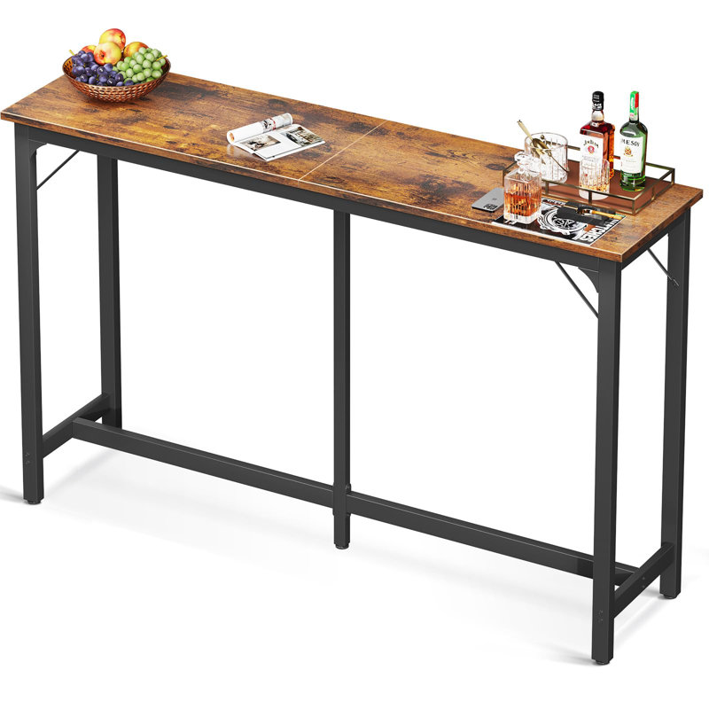 Console 70,1 po, Noir, noir, noir, noir, Brun rustique, H 39,1 po x l 70,1 po x P 15,7 po