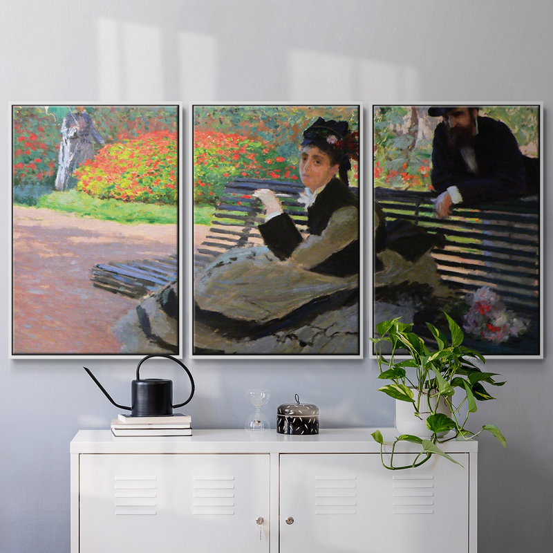 " Monet " 3 - Pieces, 24" H x 48" W x 2" D, White