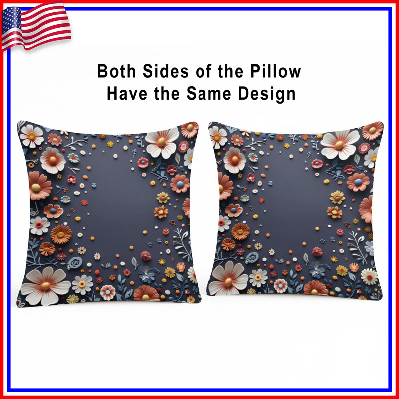 Coussin Floral, 26 x 26 inches