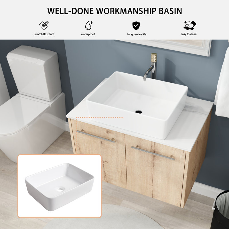 29.54'' Single Bathroom Vanity with Ceramic Top