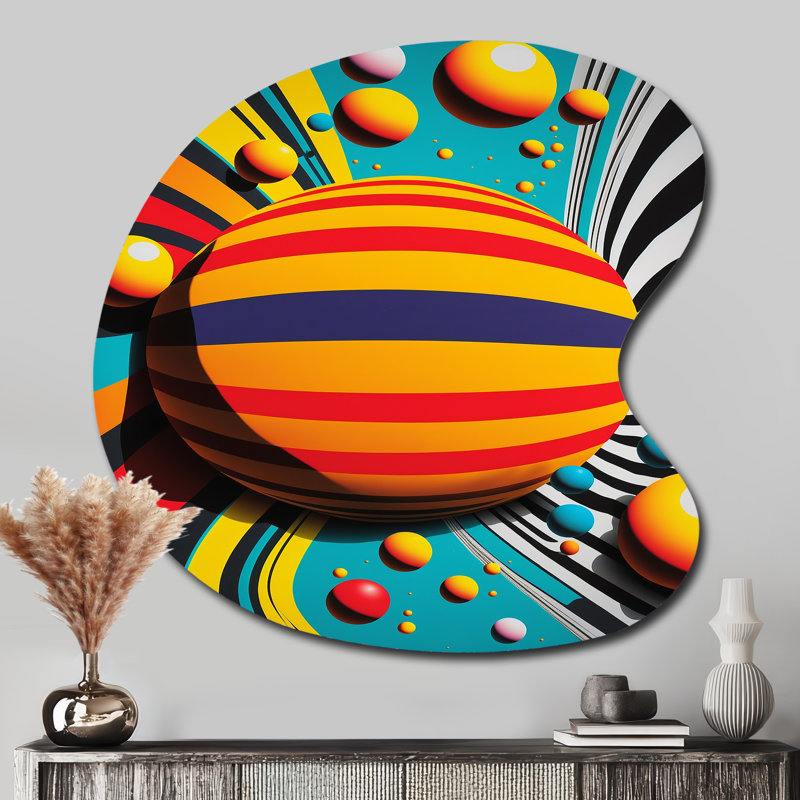 Pop Art, sphères colorées VI - art mural asymétrique moderne en forme de goutte géométrique, H 33 po x l 33 po