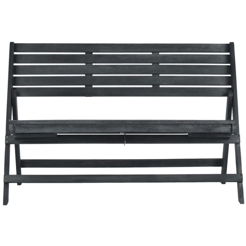 Mignardise Solid Wood Acacia Outdoor Bench, Dark Slate Grey