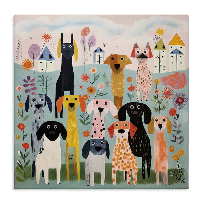 Art mural sur toile à motif de chiens par lazar Studio, H 30 po x l 30 po