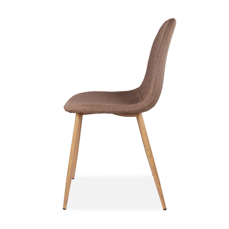 Jordon 49cm H Polyester Blend Upholstered Side Chair, Brown, Light Brown, 1