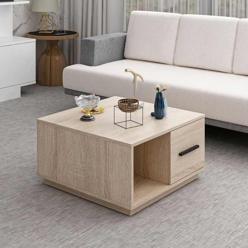 Azel Block Coffee Table with Storage, Sonoma