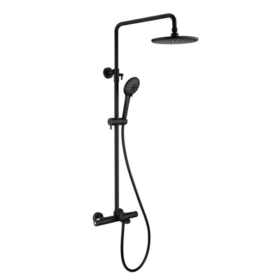 Système de douche thermostatique avec pomme de douche, douche à main et robinet de baignoire Rachel