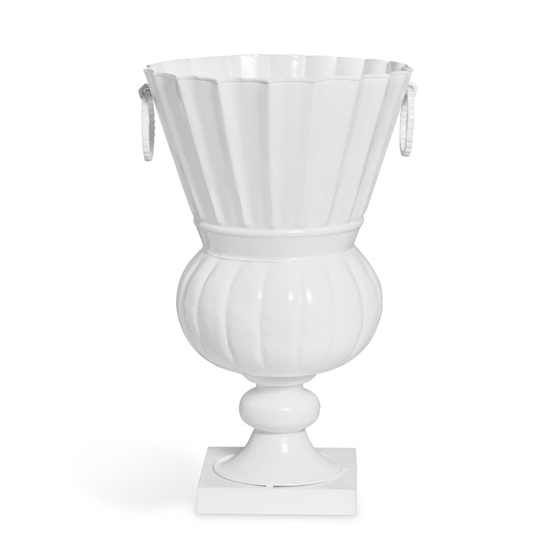 Atlas Outdoor Urn, Small, White Hydrangea, White Hydrangea, Large