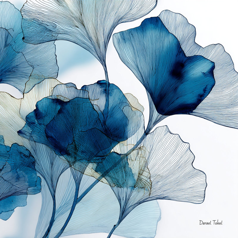 Art mural sur toile Ginkgo Flow, H 20 po x l 20 po x P 1,5 po
