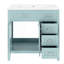 Meuble-lavabo 36 po avec lavabo, armoire de salle de bain verte avec tiroirs, structure solide et panneau de fibres à densité moyenne-177335875