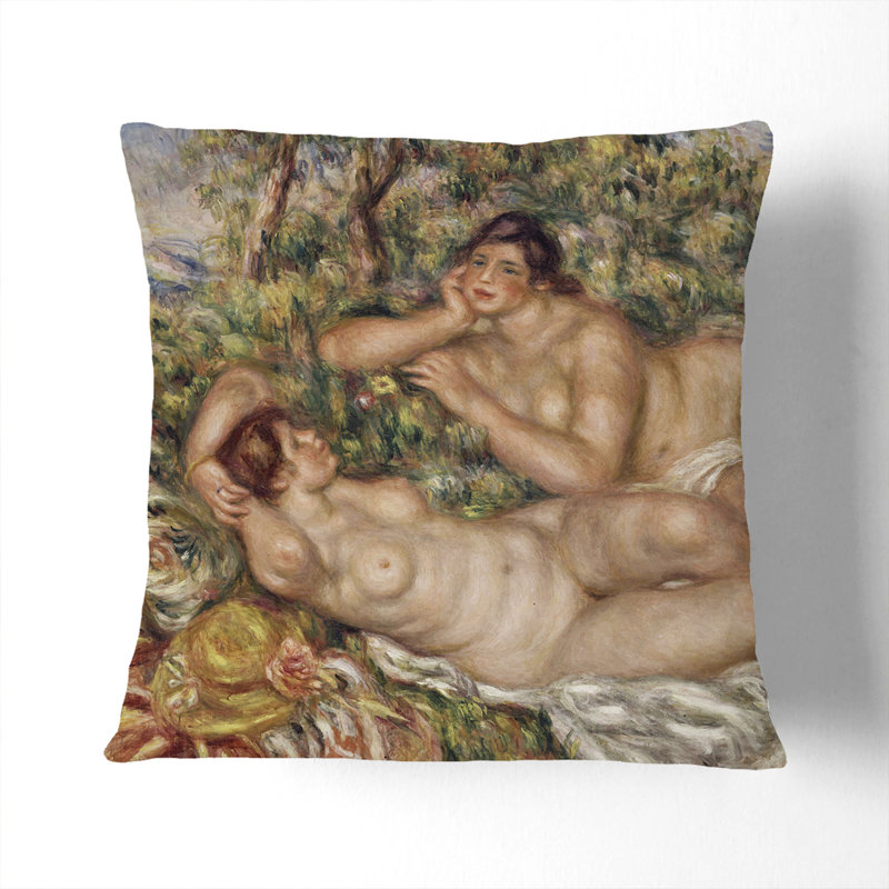 The Bathers Scatter Cushion, 55cm H x 55cm W x 20cm D, Stone