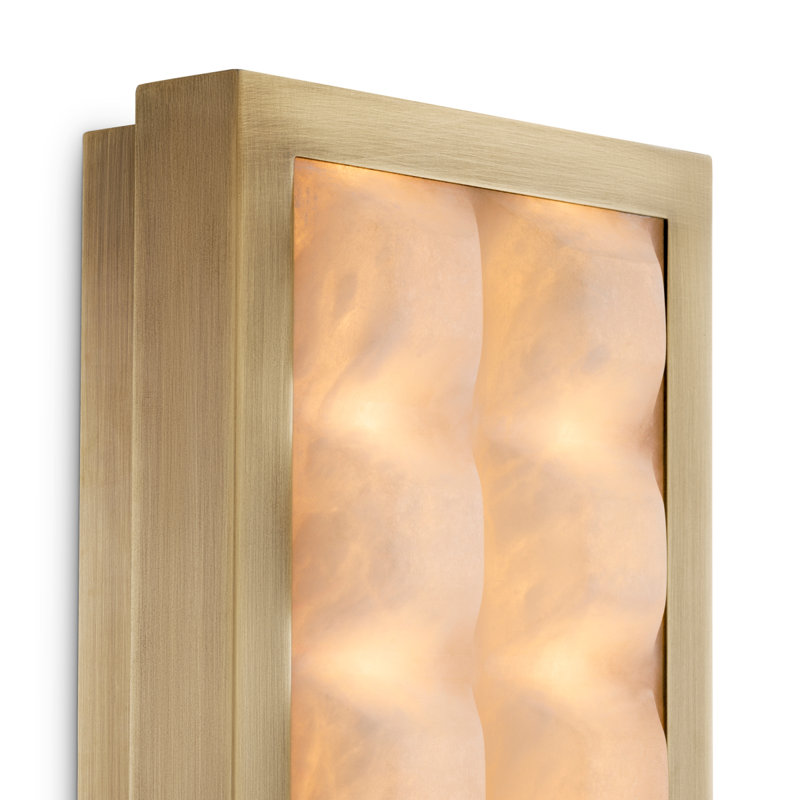 Wall Lamp Cabildo Antique Brass Finish Alabaster