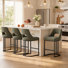 Tabouret de bar moderne à hauteur de comptoir 26,7 po avec structure en métal